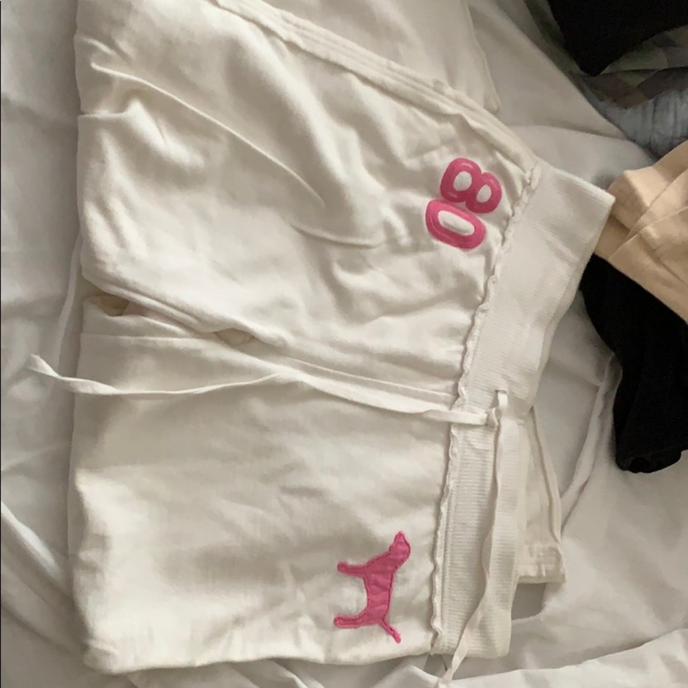 Pink Victoria secret white wise leg capris